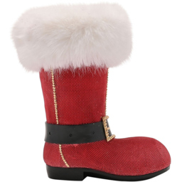 The Christmas Gift Co Fur Boot Wine Bottle Holder - Size: 27 x 17 x 22cm - Red - The Christmas Gift Co. - Wilko - thumbnail 3