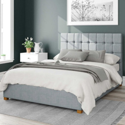 Aspire Sinatra Small Double Sky Malham Weave Ottoman Bed - Blue - Aspire Beds - Wilko