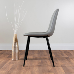 Furniturebox Arona Solara 6 Seater Round Dining Set White Gloss Black and Grey - Wilko - thumbnail 5