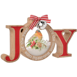 The Seasonal Gift Co. Robin Joy Mantle Plaque - Size: 10 x 18 x 4.5cm - Red - Wilko - thumbnail 1