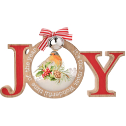 The Seasonal Gift Co. Robin Joy Mantle Plaque - Size: 10 x 18 x 4.5cm - Red - Wilko - thumbnail 4