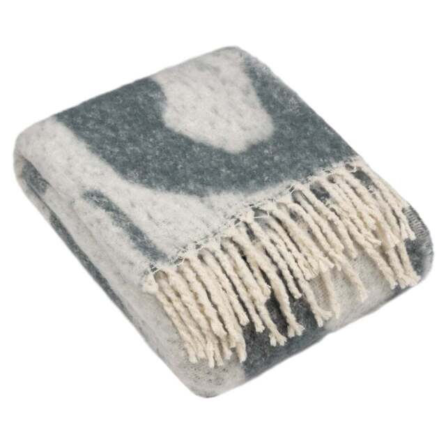 Hoem Meta Dusk Jacquard Tasselled Throw 130 x 180cm - Size: 180 x 130cm - Black - Wilko - image 1