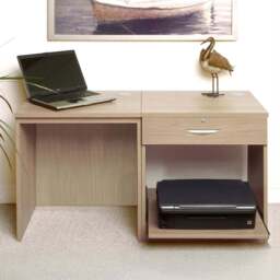 R White Cabinets 3 Drawer Brown Set-01 Desk with Printer Shelf - Size: 72.8 x 120 x 54cm - Wilko - thumbnail 1