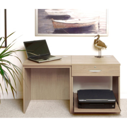 R White Cabinets 3 Drawer Brown Set-01 Desk with Printer Shelf - Size: 72.8 x 120 x 54cm - Wilko - thumbnail 5