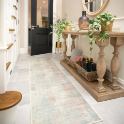 Kukoon Beige Pastel Pink Distressed Abstract Rug 60 x 240cm - Multi - Wilko - thumbnail 4