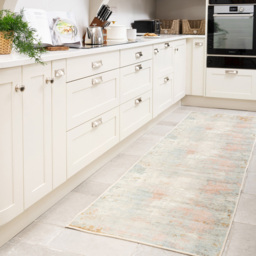 Kukoon Beige Pastel Pink Distressed Abstract Rug 60 x 240cm - Multi - Wilko - thumbnail 3