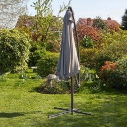 Home Source Gozo Grey Overhanging Cantilever Crank Parasol - Size: 3m - Wilko - thumbnail 5