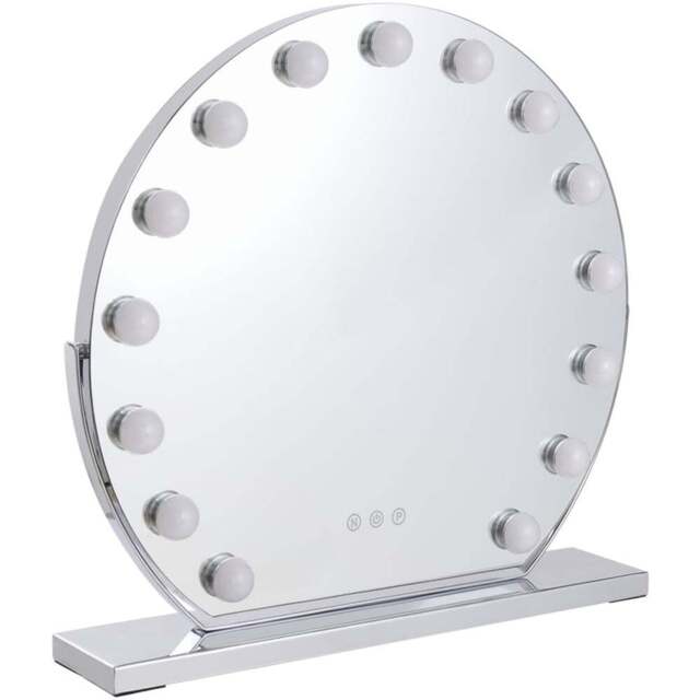 Living and Home LED Makeup Mirror with 3 Modes - Size: 50 x 49 x 16.5cm - Silver - Wilko - image 1