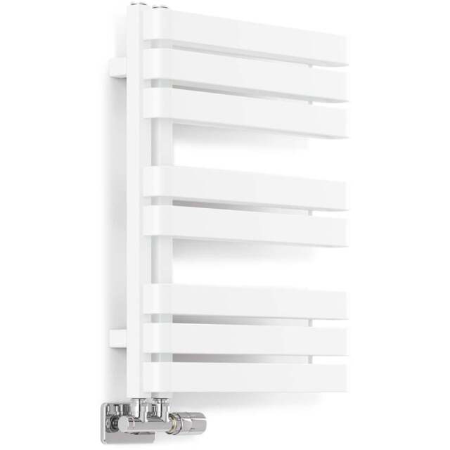 Terma Warp S Matt White Heated Towel Rail 1535 BTU 655 x 500mm - Size: 65.5 x 50 x 11.2cm - Wilko - image 1