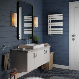 Terma Warp S Matt White Heated Towel Rail 1535 BTU 655 x 500mm - Size: 65.5 x 50 x 11.2cm - Wilko - thumbnail 7