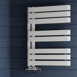 Terma Warp S Matt White Heated Towel Rail 1535 BTU 655 x 500mm - Size: 65.5 x 50 x 11.2cm - Wilko - thumbnail 3