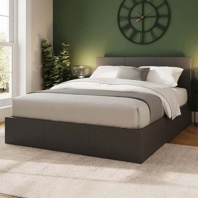 GFW Small Double Grey Side Lift Ottoman Bed - Wilko - image 1