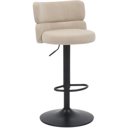 Mason Set of 2 Brushed Velvet Cream and Black Bar Stool - Shankar - Wilko - thumbnail 3