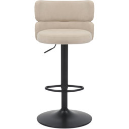 Mason Set of 2 Brushed Velvet Cream and Black Bar Stool - Shankar - Wilko - thumbnail 4