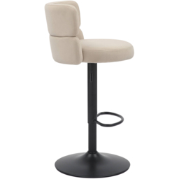 Mason Set of 2 Brushed Velvet Cream and Black Bar Stool - Shankar - Wilko - thumbnail 5
