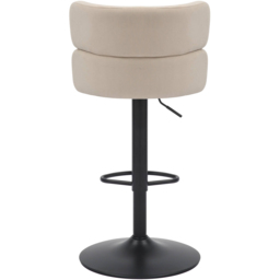 Mason Set of 2 Brushed Velvet Cream and Black Bar Stool - Shankar - Wilko - thumbnail 7