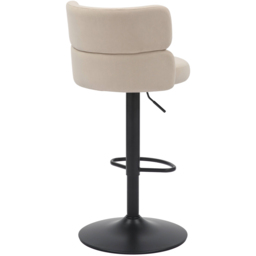 Mason Set of 2 Brushed Velvet Cream and Black Bar Stool - Shankar - Wilko - thumbnail 6