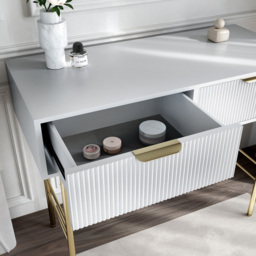 CARME Home Esme 2 Drawer White Dressing Table - Size: 36 x 55 x 120cm - Wilko - thumbnail 4