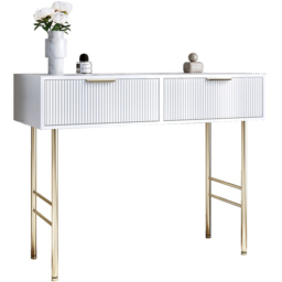 CARME Home Esme 2 Drawer White Dressing Table - Size: 36 x 55 x 120cm - Wilko - thumbnail 3