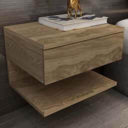 Decorotika Vivid Modern Single Drawer Sapphire Oak Bedside Table - Gold - Wilko