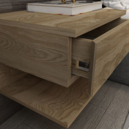 Decorotika Vivid Modern Single Drawer Sapphire Oak Bedside Table - Gold - Wilko - thumbnail 6