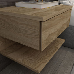 Decorotika Vivid Modern Single Drawer Sapphire Oak Bedside Table - Gold - Wilko - thumbnail 5