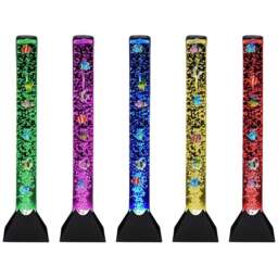 ValueLights Colour Changing Sensory Bubble Floor Lamp 80cm - Size: 80 x 18 x 18cm - Black - Wilko