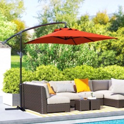 Outsunny Orange Crank and Tilt Cantilever Parasol with Cross Base 3m - Wilko - thumbnail 3