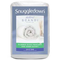 Snuggledown King Size White Scandinavian Duck Feather And Down Duvet 10.5 Tog - Wilko