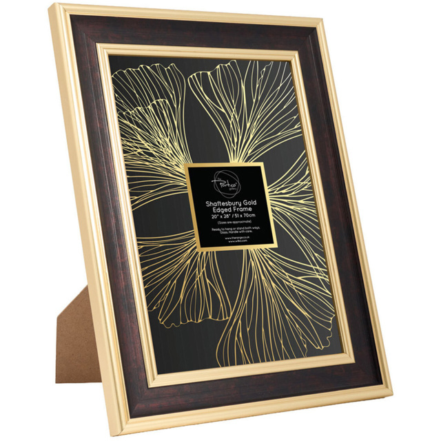 Shaftesbury Gold Edged Frame Black 20 x 28inch - The Port. Co Gallery - Wilko - image 1