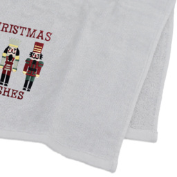 Noel Square Nutcracker White Hand Towel 2 Pack - Size: 66 x 41 x 1cm - Wilko - thumbnail 5