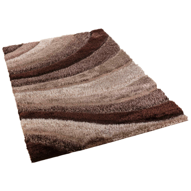 Desire Rug Modern Bronze Waves Shimmer Soft Shaggy Area Rug 200 x 290cm - Desire Rugs - Wilko - image 1