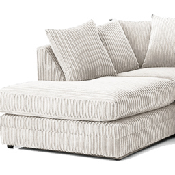 Luxor 3 Seater Silver Jumbo Cord Left Hand Facing Corner Sofa - Wilko - thumbnail 4