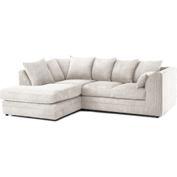 Luxor 3 Seater Silver Jumbo Cord Left Hand Facing Corner Sofa - Wilko - thumbnail 3