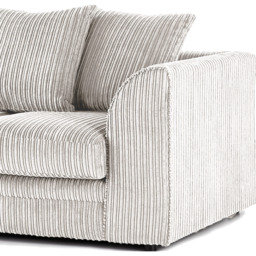 Luxor 3 Seater Silver Jumbo Cord Left Hand Facing Corner Sofa - Wilko - thumbnail 5