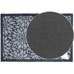 JVL Mega Grey Flowers Latex Backed Door Mat and Runner Set - Size: 150 x 57 x 4cm - Blue - Wilko - thumbnail 7