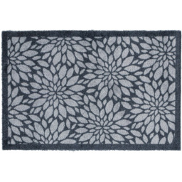 JVL Mega Grey Flowers Latex Backed Door Mat and Runner Set - Size: 150 x 57 x 4cm - Blue - Wilko - thumbnail 5