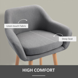 Portland Grey Upholstered Bar Stool Set of 2 - Wilko - thumbnail 7