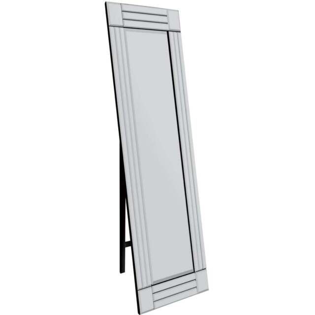 MirrorOutlet Milton Bevelled Corner Cheval Free Standing Mirror 150 x 40cm - Clear - Wilko - image 1
