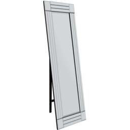 MirrorOutlet Milton Bevelled Corner Cheval Free Standing Mirror 150 x 40cm - Clear - Wilko