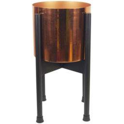 Botanik Polished Copper Finish Metal Planter 20 x 18cm - Size: 18 x 20 x 20cm - Wilko - thumbnail 3