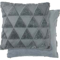 Serene Newton Triangle Charcoal Soft Touch Cushion Cover - Size: 43 x 43cm - Grey - Wilko