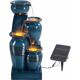 Teamson Home Blue 4-Tier Cascading Bowl Solar Outdoor Fountain 28.7 inch - Size: 73 x 28.5 x 31.5cm - Wilko - thumbnail 1