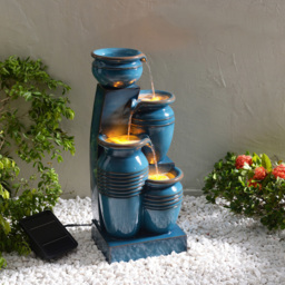 Teamson Home Blue 4-Tier Cascading Bowl Solar Outdoor Fountain 28.7 inch - Size: 73 x 28.5 x 31.5cm - Wilko - thumbnail 3