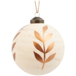 Pack of 4 Rustic Leaf Baubles Neutral - Amber Charm - Wilko - thumbnail 4