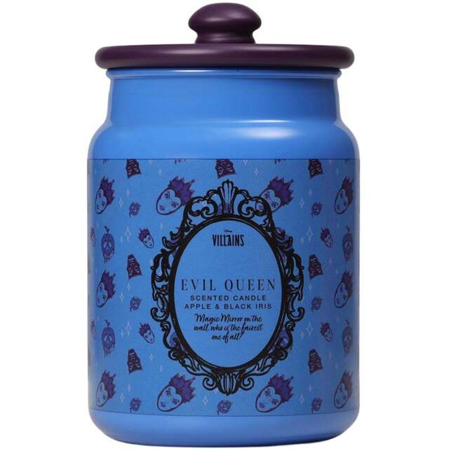 Disney Villains Evil Queen Apple and Black Iris Scented Candle 430g - Size: 15.1 x 10.6 x 9cm - Blue - Wilko - image 1