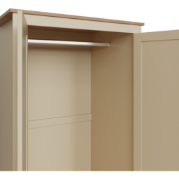 GFW Lancaster 2 Door 2 Drawer Cream Wardrobe - Size: 2 Door, 2 Drawer - Wilko - thumbnail 7