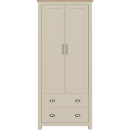 GFW Lancaster 2 Door 2 Drawer Cream Wardrobe - Size: 2 Door, 2 Drawer - Wilko - thumbnail 4