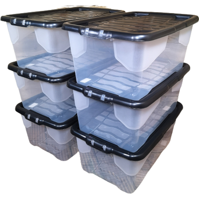 Samuel Alexander 42L Duty Storage Box with Lid 4 Pack - Size: 39 x 60 x 26cm - White - Wilko - image 1