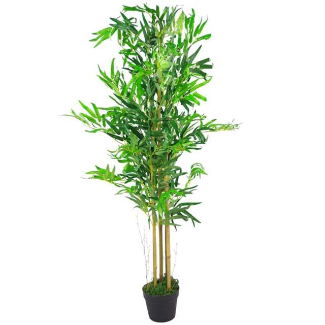 Leaf Bamboo Artificial Plant Pot in Pot 120cm - Size: 120 x 60 x 60cm - Green - Wilko - image 1